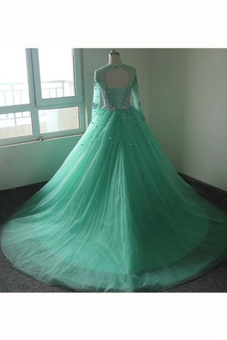 Abito Quinceanera Cerniera in Tulle Lunghi in Organza Allacciato