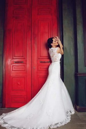 Abito da Sposa con Applique Lunghi A-Line Senza Maniche in Pizzo