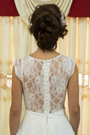 Abito da Sposa V-Scollo con Perline A-Line Naturale A Terra