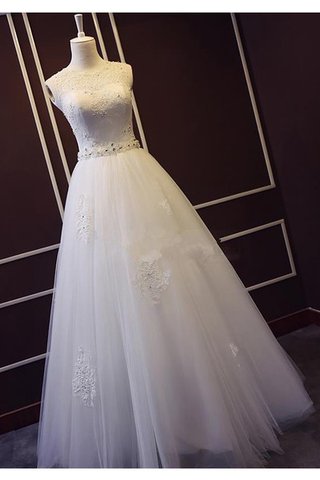 Abito da Sposa Senza Maniche A-Line in Tulle in Pizzo Stravagante