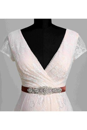 Abito da Sposa Formale E Informale Stravagante V-Scollo Favola con Increspature