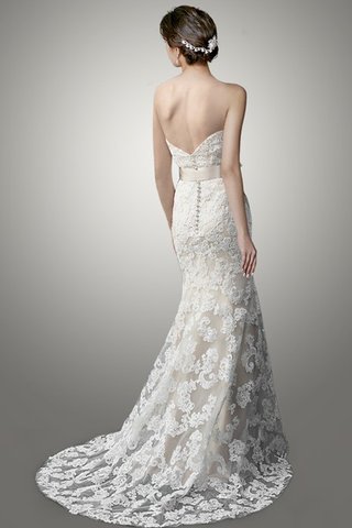 Abito da Sposa Cerniera in Pizzo Senza Maniche Coda A Strascico Corto con Fusciacca