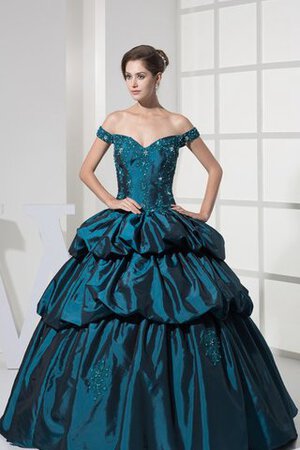 Abito Quinceanera Allacciato Ball Gown Conotta con Stropicciato con Applique