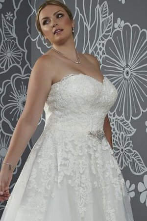 Abito da Sposa Oversize Cuore Senza Maniche A-Line con Applique