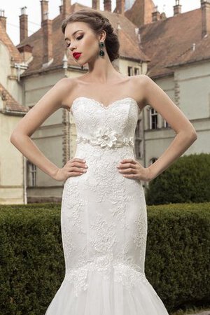 Abito da Sposa con Applique Seducente Spazzola Treno Cuore Naturale