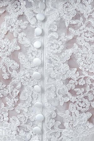 Abito da Sposa con Applique All Aperto V-Scollo Naturale A Terra
