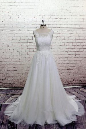 Abito da Sposa A-Line in Pizzo Buco Della Serratura Schiena Sotto Ginocchio Mini