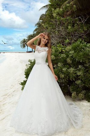 Abito da Sposa A Terra Profondo V-scollo Semplice A-Line Coda A Strascico Corto