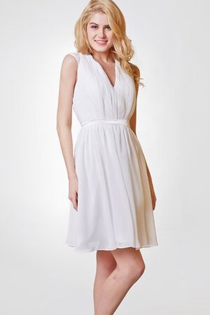 Abito laurea con Applique A-Line con Piega Mini in Chiffon