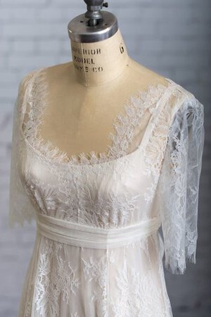 Abito da Sposa Quadrato Lunghi Alla Caviglia All Aperto Shiena Sheer