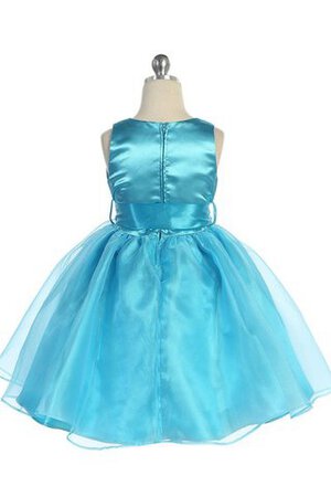 Abito da Cerimonia Bambini Al Ginocchio Senza Maniche con Piega Ball Gown in Organza