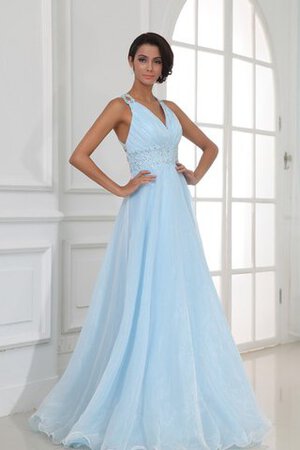 Abito da sera Moderno Senza Maniche in Chiffon in Organza A-Line