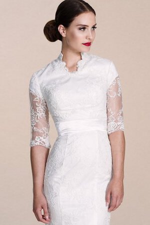 Abito da Sposa Senza Maniche con Applique Coda A Strascico Corto A Terra Conservatore