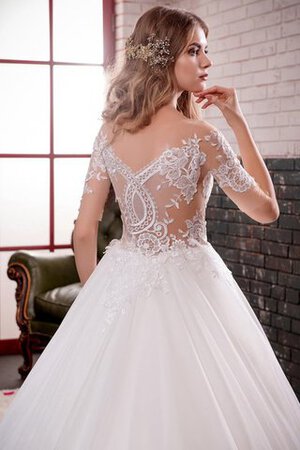 Abito da Sposa Radiosa con Piega con Applique A Terra Naturale