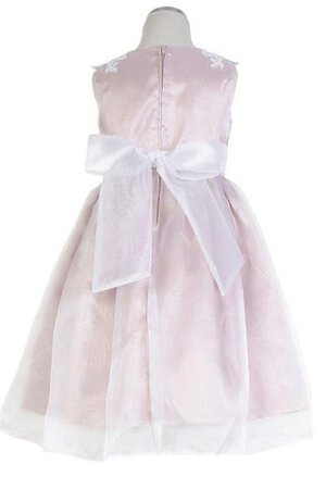 Abito da Cerimonia Bambini A-Line con Fiocco in Taffeta con Manica Corte Al Ginocchio