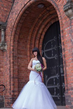 Abito da Sposa in Tulle Senza Maniche in Pizzo Naturale Cuore