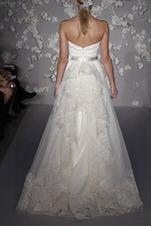 Abito da Sposa con Fiore con Festone in Organza con Fusciacca A-Line