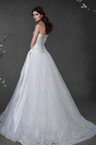 Abito da Sposa Allacciato con Fiocco Ball Gown in Pizzo Naturale