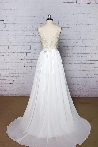 Abito da Sposa in Chiffon a Riva V-Scollo A Terra Senza Maniche