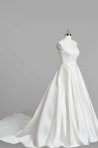 Abito da Sposa A-Line V-Scollo con Perline A Terra Senza Maniche