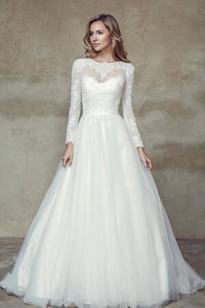 Abito da Sposa Naturale Senza Maniche con Applique Coda A Strascico Corto in Pizzo
