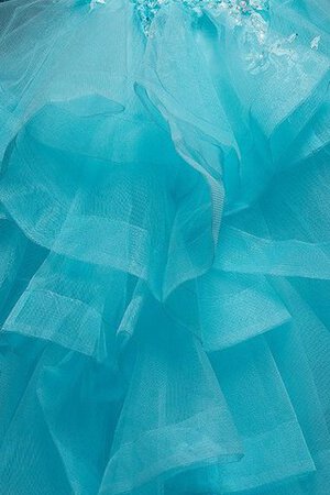 Abito Quinceanera con Applique in Organza Naturale Lunghi Cuore