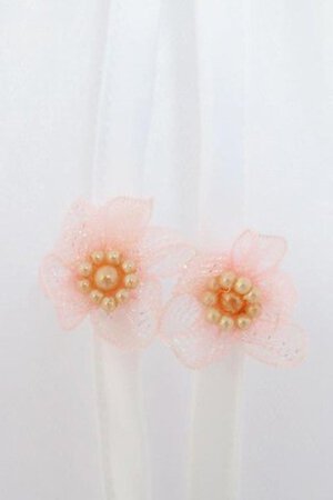 Abito da Cerimonia Bambini Cerniera con Fiore con Seghettato in Tulle con Piega