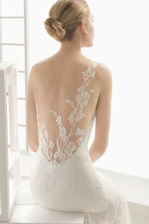 Abito da Sposa in Pizzo con Applique Schiena Nuda Moderno a Chiesa