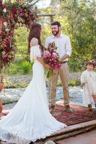 Abito da Sposa Lusso Semplice Romantico a Riva in Pizzo