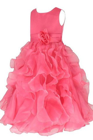 Abito da Cerimonia Bambini Naturale con Seghettato Cerniera Ball Gown in Tulle