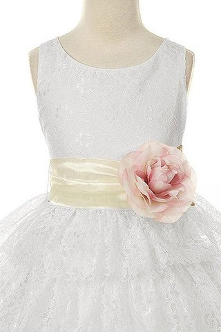 Abito da Cerimonia Bambini Senza Maniche con Seghettato Tondo con Fiore