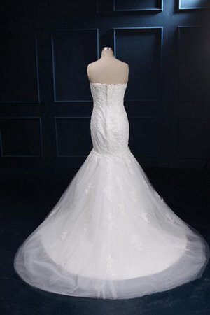 Abito da Sposa con Applique in Paillette in Tulle in Raso con Perline