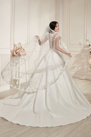 Abito da Sposa A-Line decorato con Manica Corte Lunghi A Terra