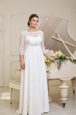 Abito da Sposa A Terra con Tre Quarti Lunghezza Maniche Elegante Lunghi Sogno