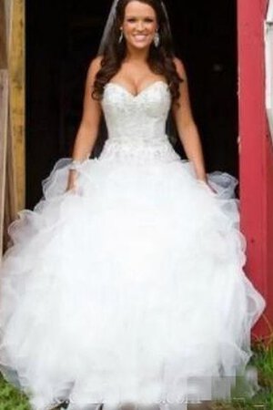 Abito da Sposa Ball Gown Senza Maniche Allacciato Lusso con Increspature