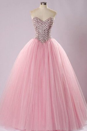 Abito Quinceanera con Increspature Cuore in Pizzo Ball Gown Monospalla