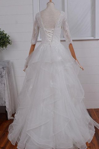 Abito da Sposa A-Line A Terra in Organza Cerniera Conservatore