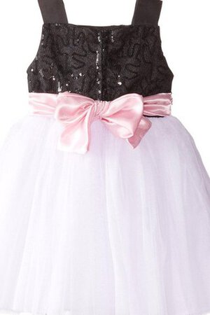 Abito da Cerimonia Bambini in Tulle Quadrato Cerniera Senza Maniche con Fiore