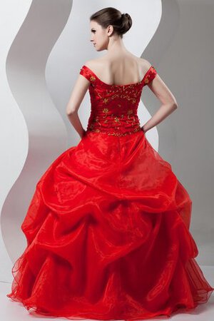 Abito Quinceanera Ball Gown con Stropicciato con Perline con Ricamo Fuori dalla spalla