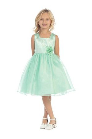 Abito da Cerimonia Bambini Al Ginocchio Senza Maniche con Piega Ball Gown in Organza