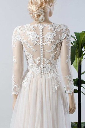 Abito da Sposa Lusso A-Line con Applique Spazzola Treno Retro