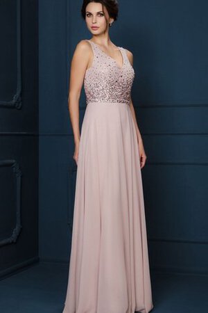 Abito Da Ballo in Chiffon Semplice con Paillette con Perline V-Scollo