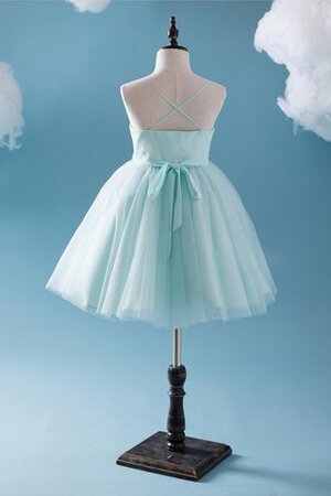 Abito da Cerimonia Bambini Conotta con Piega in Tulle A-Line con Criss-cross