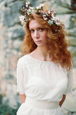 Abito da Sposa con Fusciacca con Nastro Largo Schiena Nuda con Applique