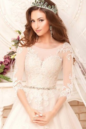 Abito da Sposa Sogno A-Line con Perline Coda A Strascico Corto Conservatore