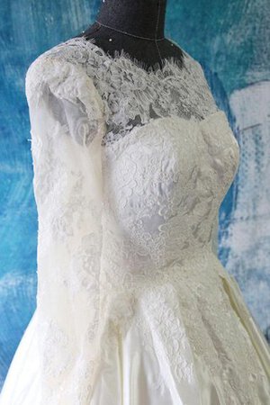 Abito da Sposa in Pizzo con Increspature A-Line Lusso Conservatore