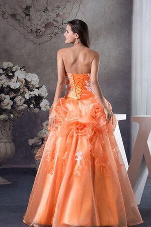 Abito Quinceanera con Fiore con Applique Ball Gown con Increspature Cuore