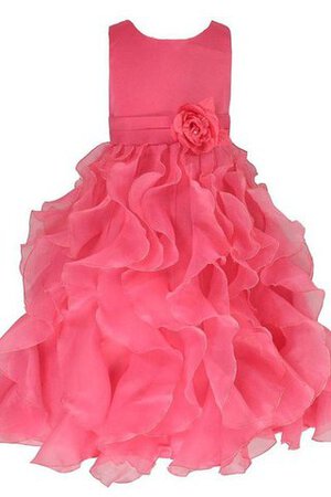 Abito da Cerimonia Bambini Naturale con Seghettato Cerniera Ball Gown in Tulle