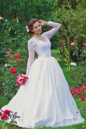 Abito da Sposa con Maniche Lunghe a Riva Senza Maniche Semplice Queen Anne