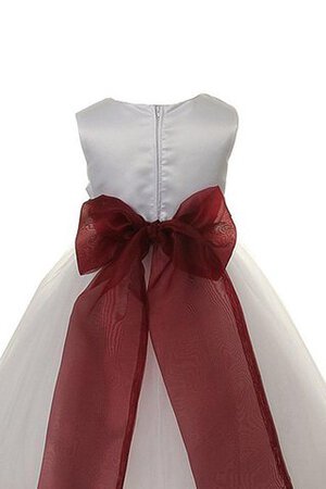 Abito da Cerimonia Bambini Alta Vita con Fiocco Senza Maniche Ball Gown Alla Caviglia